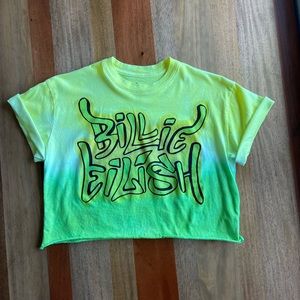 Billie Eilish neon tie dye cropped top size small neon green tie dye neon yellow